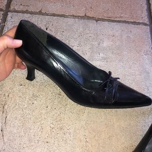 Stuart Weitzman black kitten heels